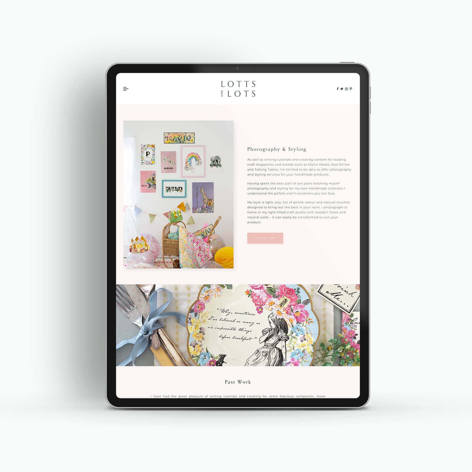 Charly King | Bespoke website design for Lotts and Lots