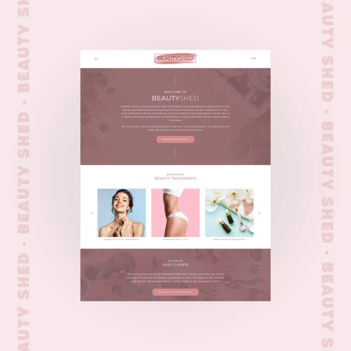 Charly King | Bespoke Website Design for Beauty Shed