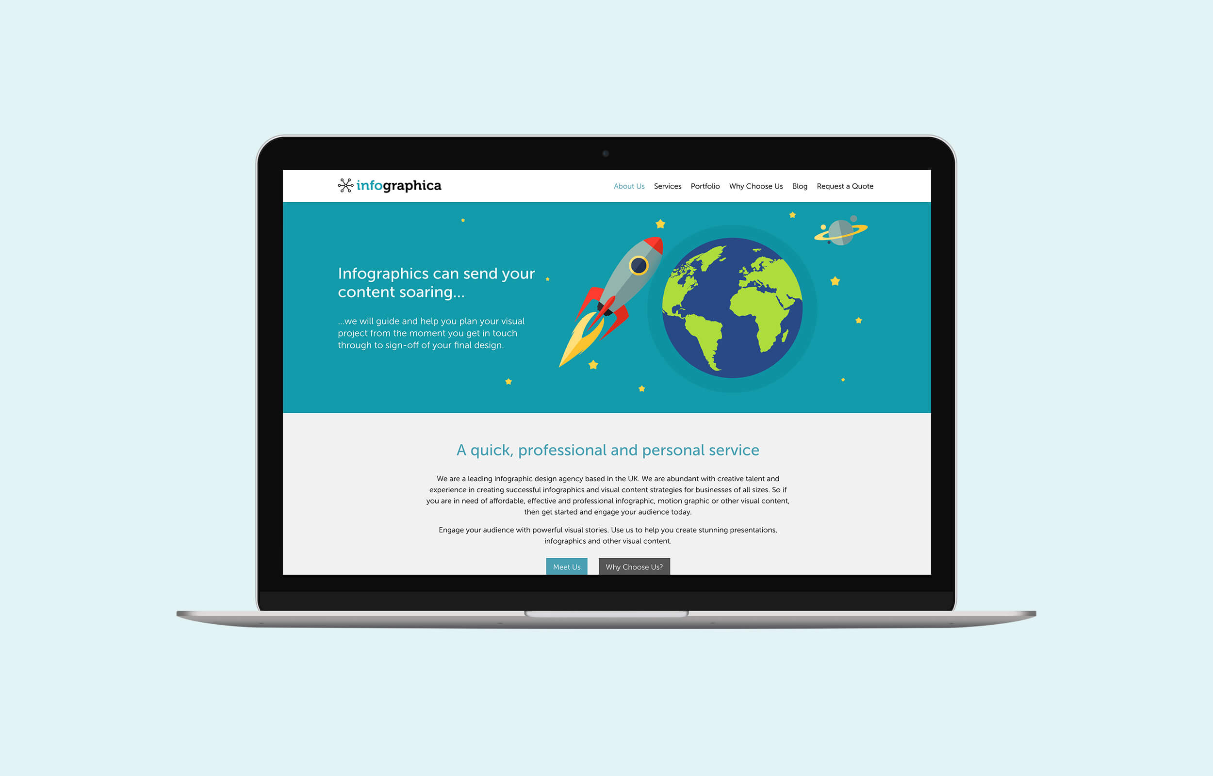 Charly King | Bespoke website design for Infographica