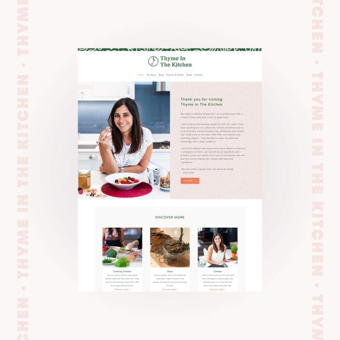 Charly King | Bespoke website design for Thyme In The Kitchen